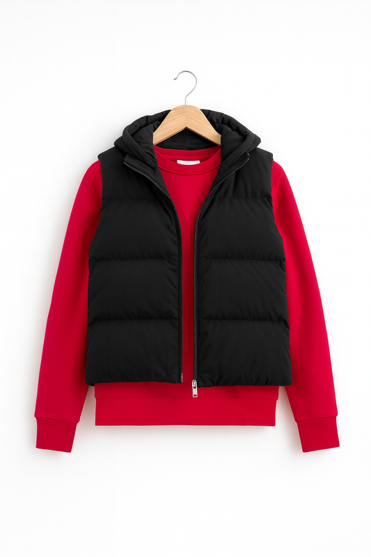 Sleeveless Puffer With SweatShirt Combo Winter Wear